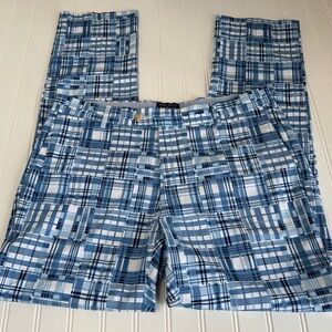 Peter Millar Mens 34x32 Crown Crafted Stealth Performance Golf Pants Plaid 1514